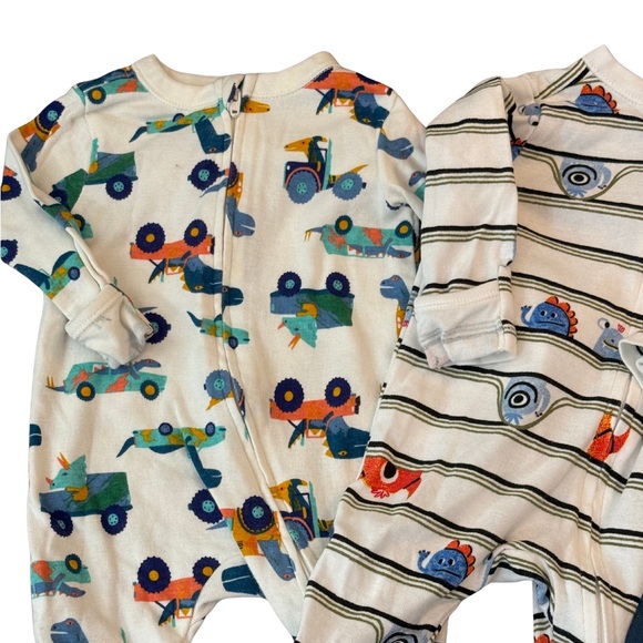 3 Pair Old Navy Kids Footies - Multicolor Fun Prints Newborn - Picture 3 of 4